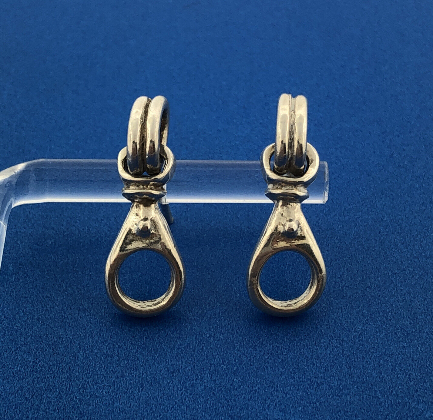 Equestrian 925 Sterling Silver Saddle Stirrups Drop Dangle Earrings