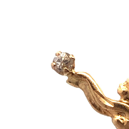 Designer JCM 14K Yellow Gold Cubic Zirconia Dancing Ballerina Pendant