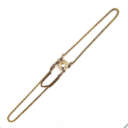 Designer KLJCI 14K Yellow Gold Two Strand Rope Chain Slide Charm Bracelet