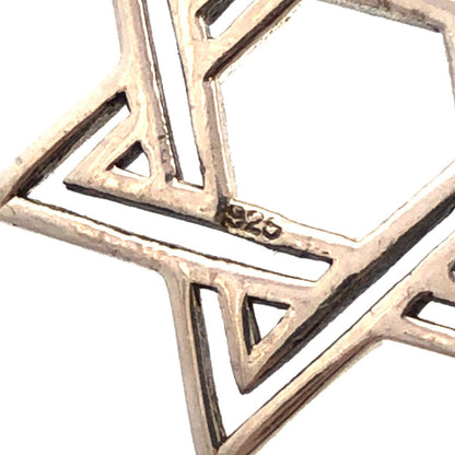 925 Sterling Silver Israel Star Of David Jerusalem Star Statement Pendant