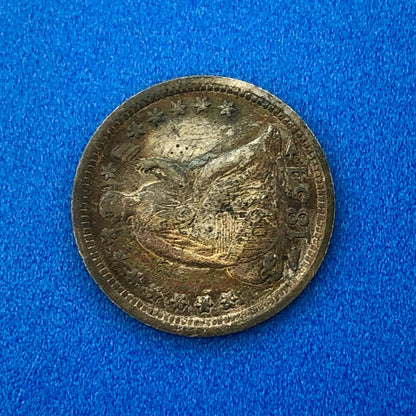 1854 P Silver Seated Half Dime 5c w/Arrows Better Key Nice Toned Type Coin