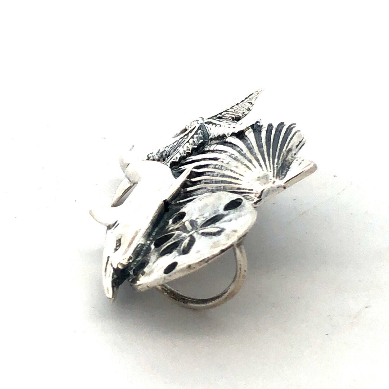 Estate 925 Sterling Silver Ocean Sea Dolphin Starfish Shell Beach Pendant