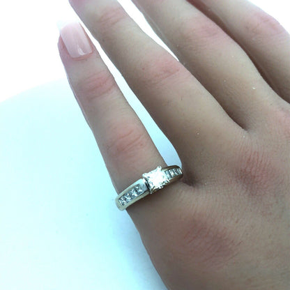 14k White Gold Princess Cut Diamond Engagement Bridal Ring 1 Carat