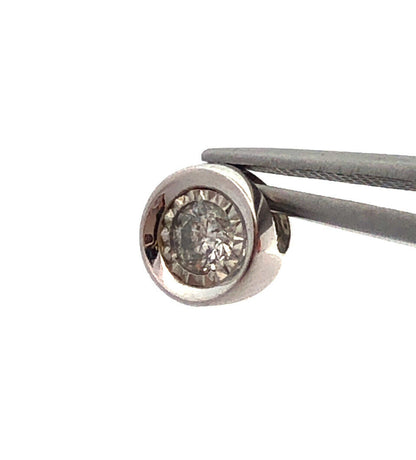 Designer ZEI 10K White Gold Diamond Solitaire Slide Charm Pendant