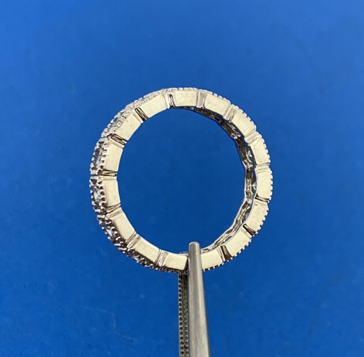 Designer 925 Sterling Silver Cubic Zirconia CZ Eternity Stackable Band Ring