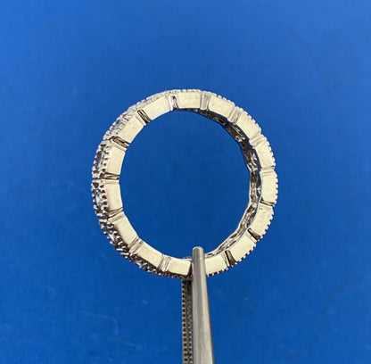 Designer 925 Sterling Silver Cubic Zirconia CZ Eternity Stackable Band Ring