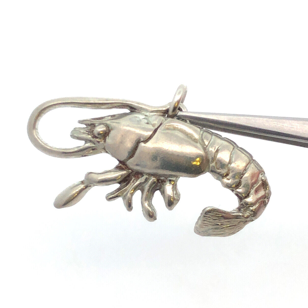 Designer Maurice Milleur Pewter Louisiana Collection Shrimp Charm Pendant