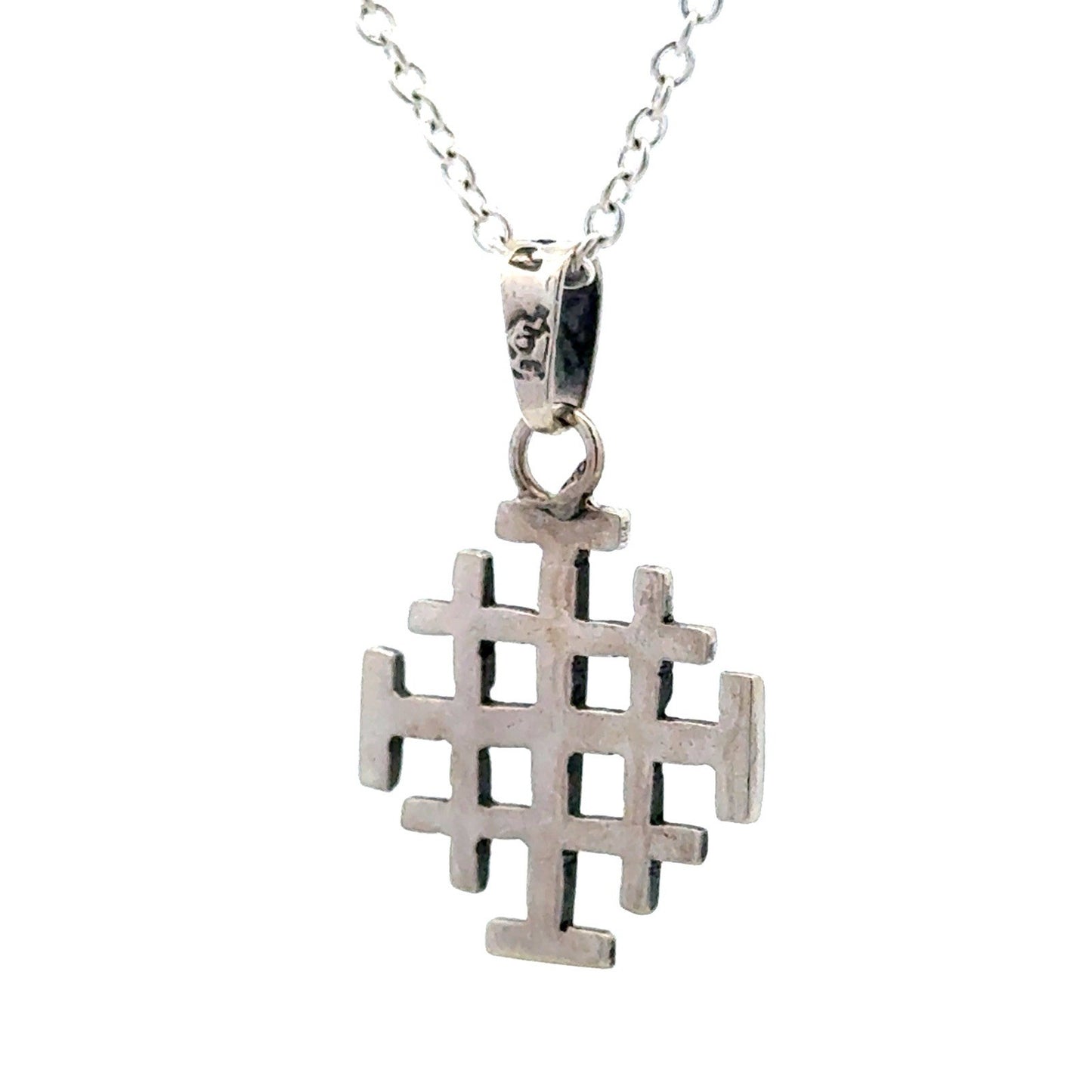 Designer PCM 925 Sterling Silver Polished Jerusalem Cross Petite Charm Pendant
