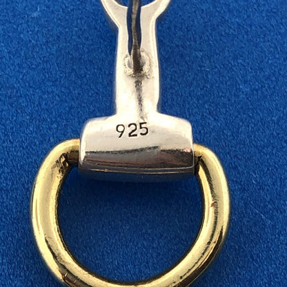 Equestrian 925 Sterling Silver Brass Ring Saddle Stirrups Dangle Stud Earrings