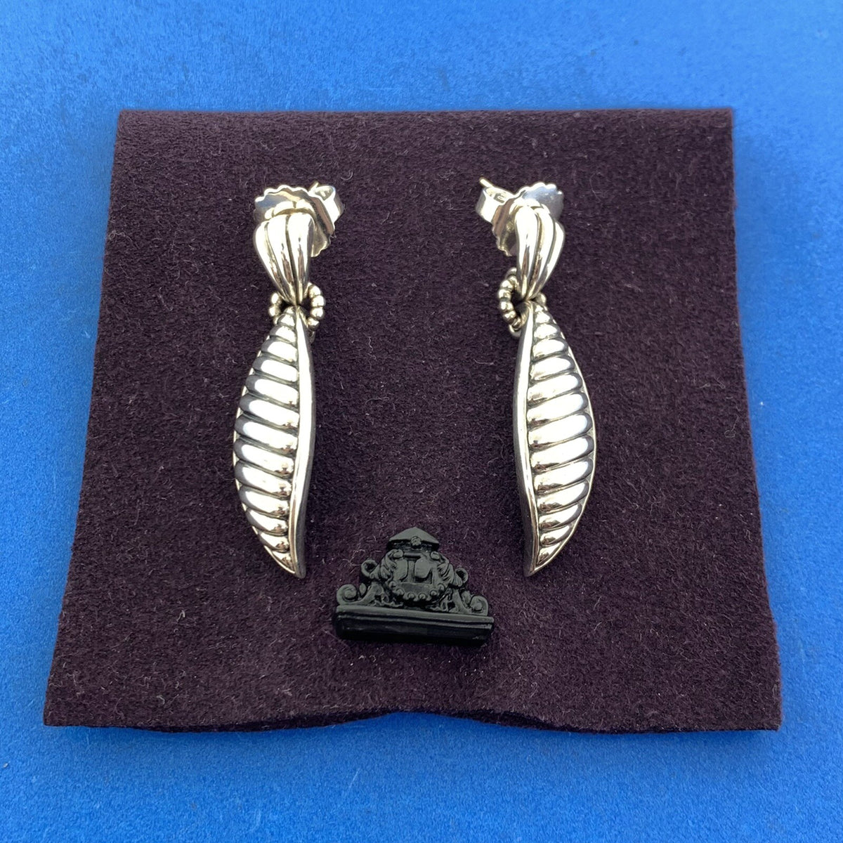 Lagos 925 Sterling Silver Leaves Collection Dangle Drop Statement Earrings