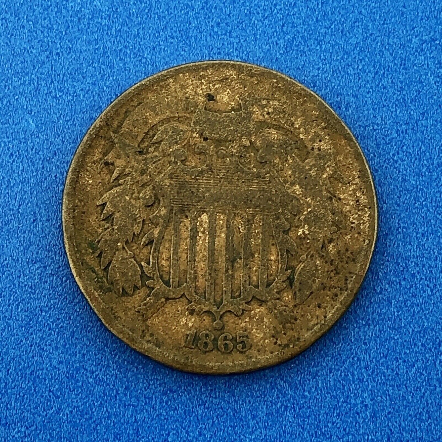1865 P United States Bronze Two Cent Piece $.02 2c Philadelphia Mint Coin