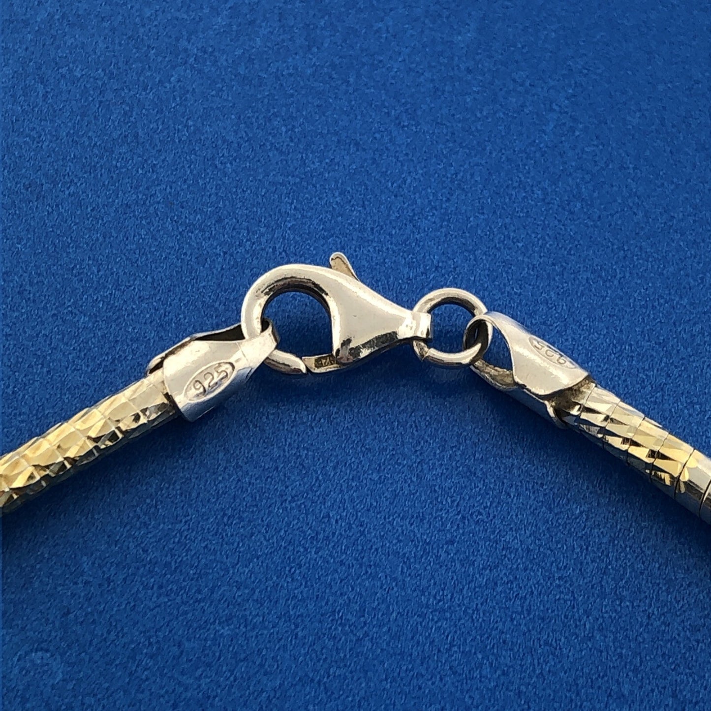 Stunning Sterling Silver 925 Vermeil Italian Flex Snake Link 16" Necklace