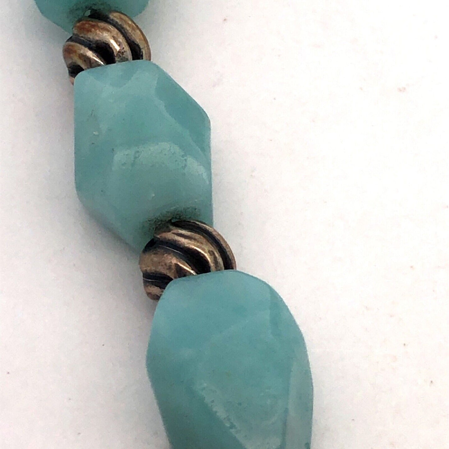 Carolyn Pollack 925 Sterling Silver Faceted Aventurine Bead Statement Necklace