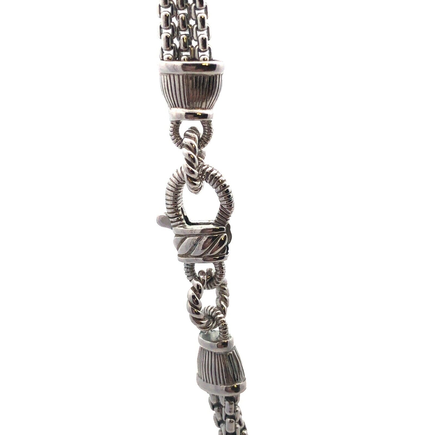 Designer Judith Ripka 925 Sterling Silver Cubic Zirconia Layering Chain Necklace