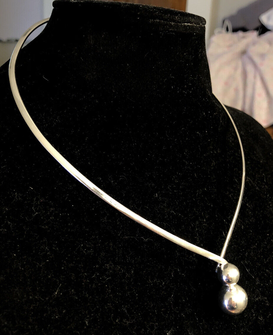 Designer Gems TV Promise 925 Sterling Silver Wire Collar Necklace #60442