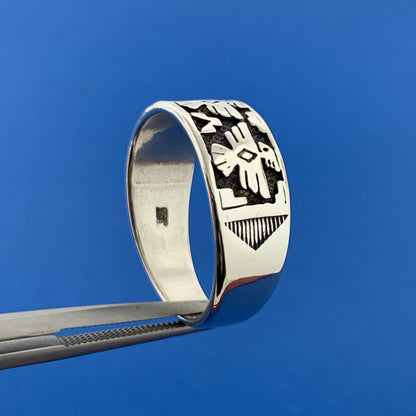 Vintage Signed Native American Sterling Silver 925 Phoenix Unisex Band Ring