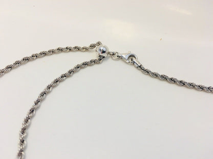 Designer Milor Italy Sterling Silver Twisted Rope Adjustable Lariat Necklace