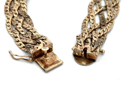 Vintage Krementz Gold Tone 5-Strand Braided Chain Bracelet