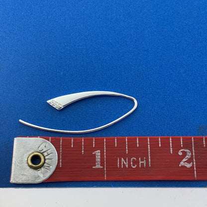 Designer 925 Sterling Silver Cubic Zirconia Slide Drop Earrings