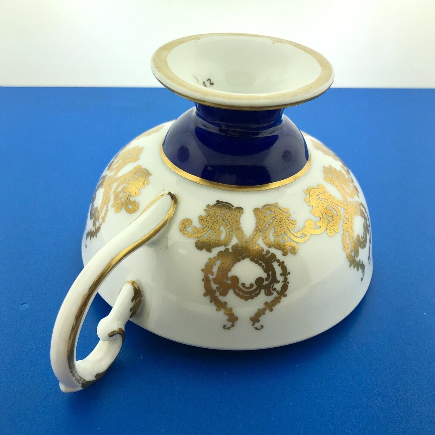 Aynsley English Bone China Cobalt Blue Gold Fruit Vine Tea Cup/Saucer