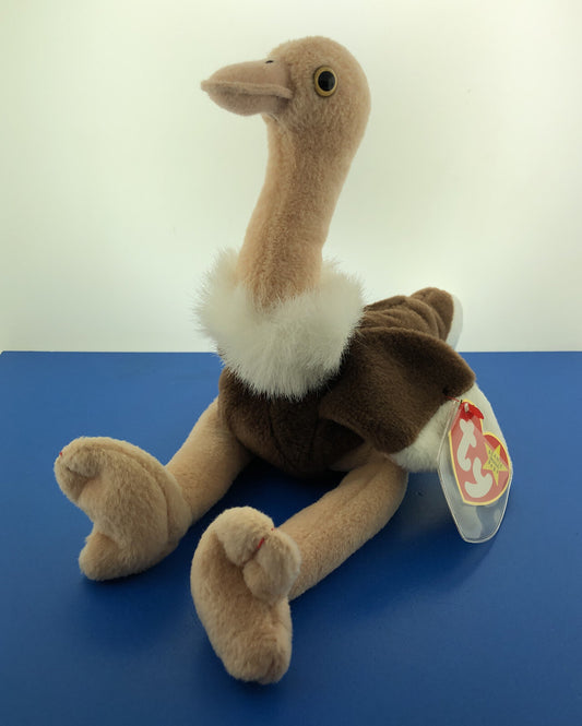 1997 TY Beanie Baby Stretch The Ostrich Near Mint Condition Retired Error- 4182