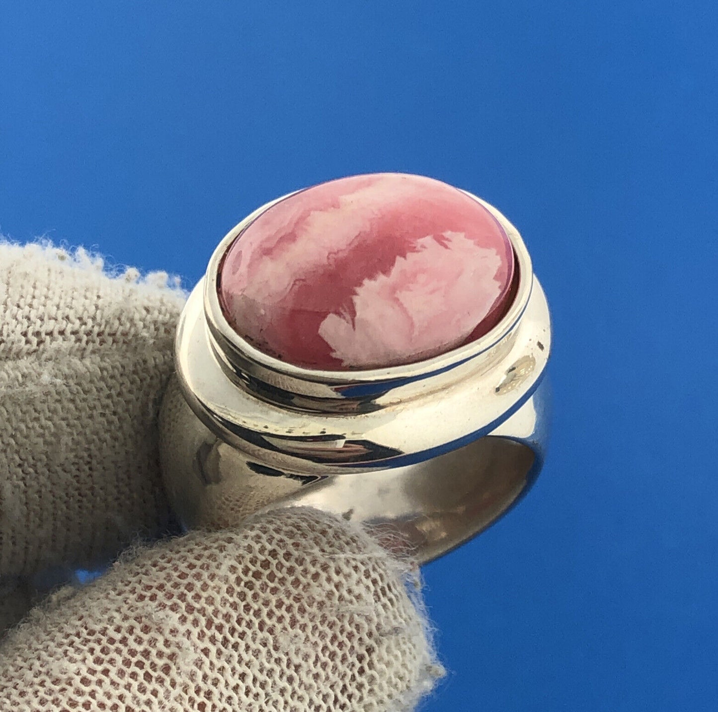 Designer Joe Esposito ESPO Sterling Silver 925 Rhodochrosite Statement Ring