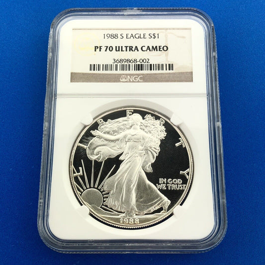 1988 S Proof Silver Eagle 999 Fine Silver NGC PF70 Ultra Cameo A Perfect Coin!