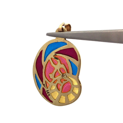 Antique Plique-A-Jour 14K Yellow Gold Mother And Child Madonna Pendant