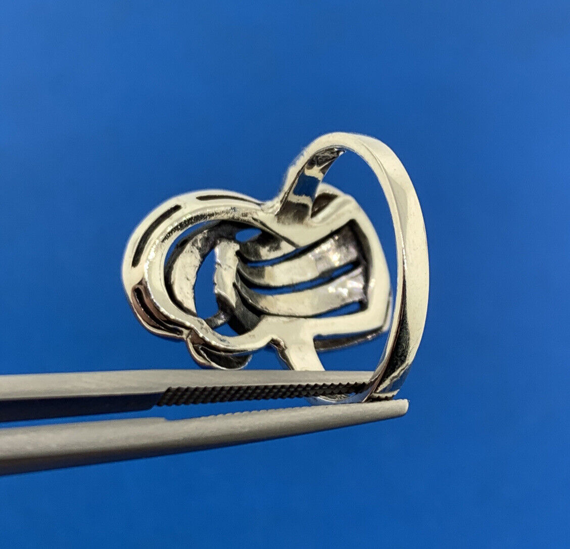 Estate Art Deco 925 Sterling Silver Marcasite Free Form Statement Cocktail Ring