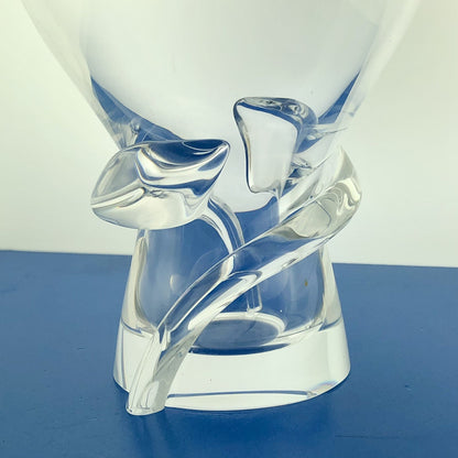 Mid Century Steuben Classic Hand Blown Art Glass Modernist Twist Flower Vase