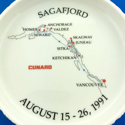 August 15-26, 1991 Cunard Sagafjord Alaskan Cruise Rosenthal Germany Nut Dish