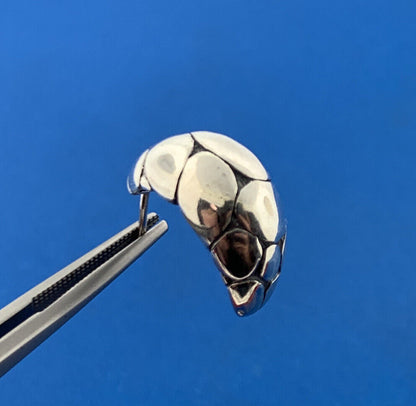 Vintage 925 Sterling Silver Pebbled Snake Skin 3 Dimensional Half Hoop Earrings