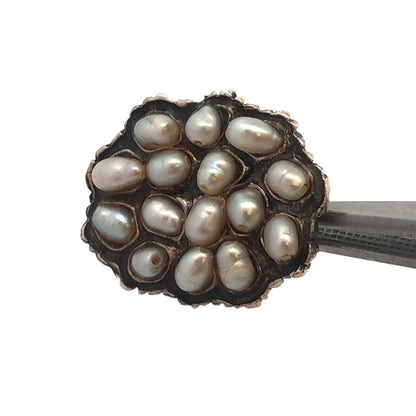 Vintage Designer Josee Desjardins 925 Sterling Silver Pearl Cluster Oval Pendant