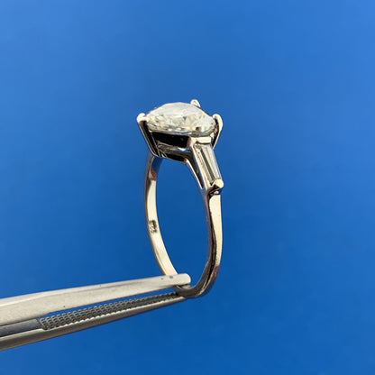 Sparkling 925 Sterling Silver Cubic Zirconia CZ Heart Solitaire w/ Accents Ring