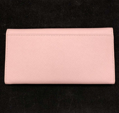Lancaster Paris Taupe Purple Leather Large Flat Wallet NIB