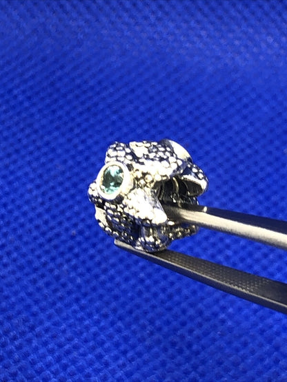 Retired PANDORA ALE 925 Sterling Silver Blue Spinel Sea Starfish Charm 791163