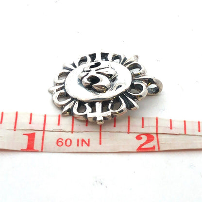 925 Sterling Silver Fleur De Lis Oval Pendant