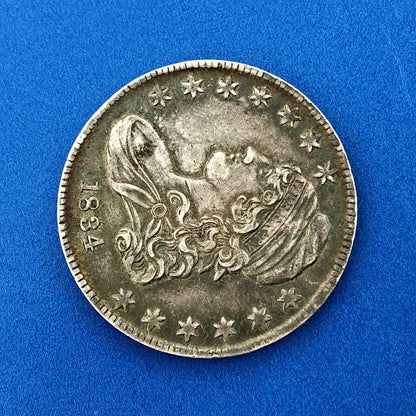 1834 P Capped Bust Silver Half Dollar 50c Small Date Small Letters Small Stars