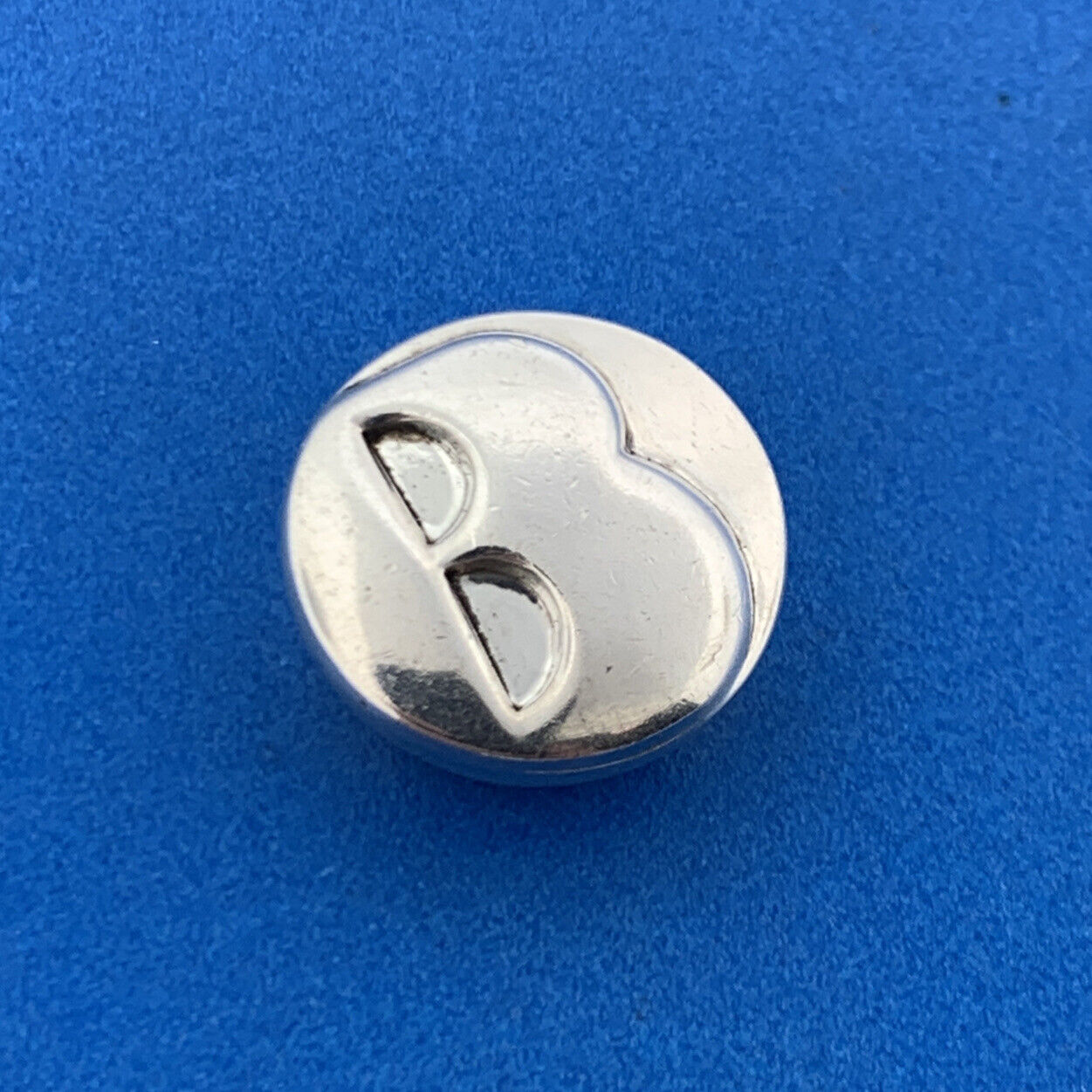 Stunning Sterling Silver 925 Alphabet Initial Letter B Circle Slide Pendant