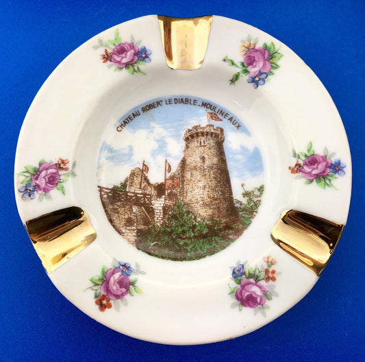 Vintage Limoges France Chateau Robert Le Diable Mouline Aux Souvenir Ashtray
