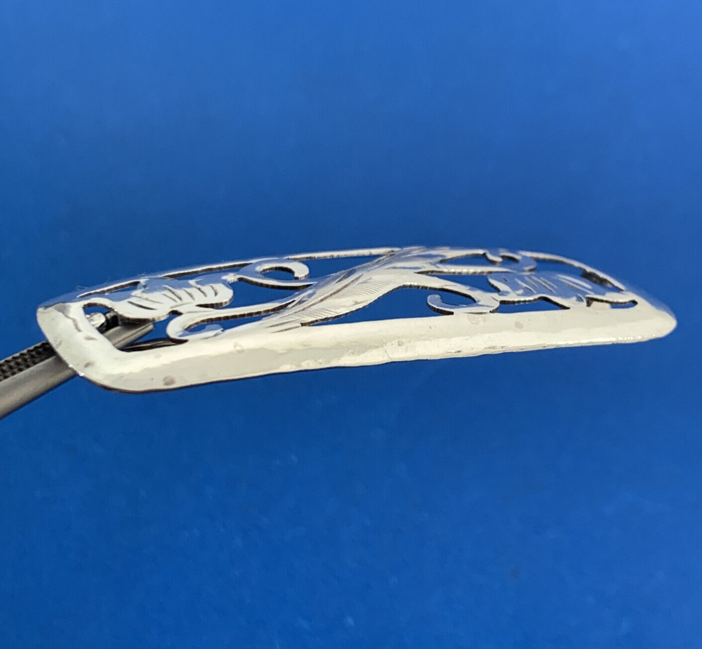 1940's Handarbeit Germany 835 Fine Silver Floral Scroll Cutout Antique Pin Brooc