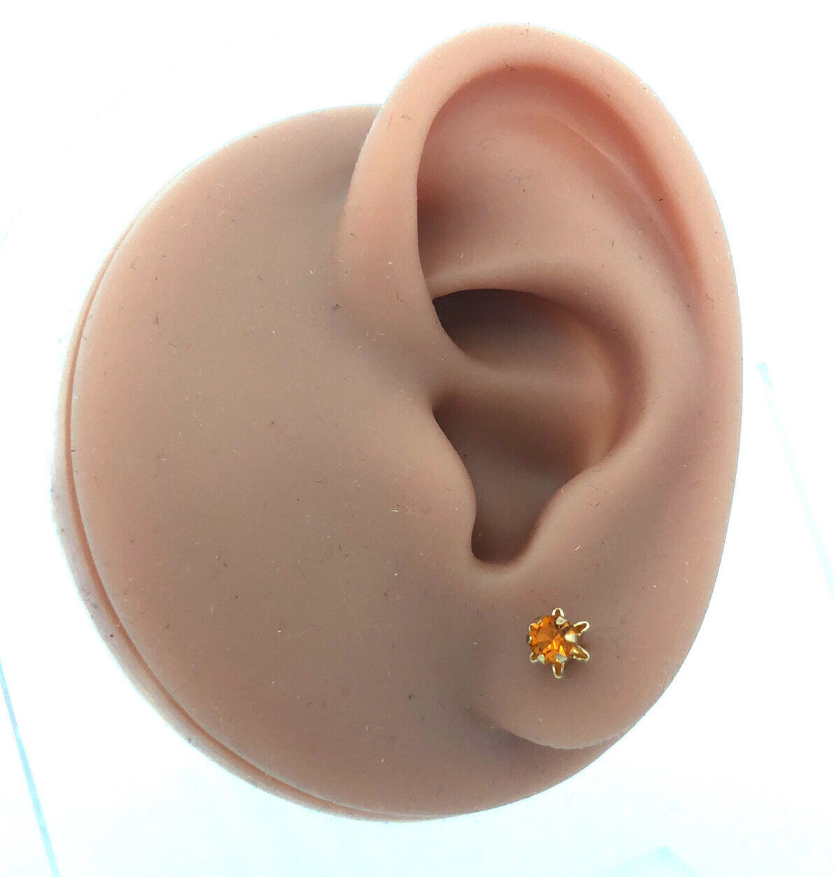 Designer 14K Yellow Gold Round Citrine Starter Stud Earrings
