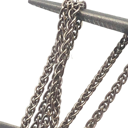 14K Solid White Gold Round Wheat Chain Necklace 18"