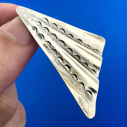 Vintage Taxco TA 115 Sterling Silver Modernist Trapezoid Statement Earrings