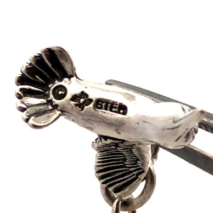 Vintage Designer 925 Sterling Silver 3D Hummingbird Drop Dangle Hook Earrings
