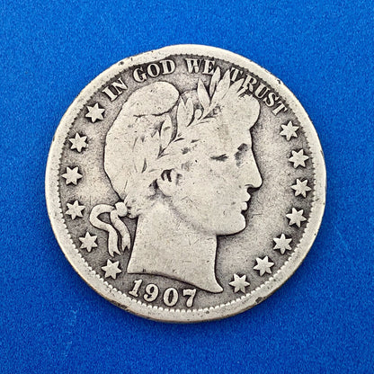 1907 O Silver Barber Half Dollar Better Key Date Rare Scarce New Orleans Coin