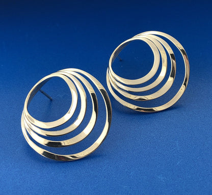 Stunning RLM Studio Sterling Silver 925 Expanding Multi Circle Stud Earrings