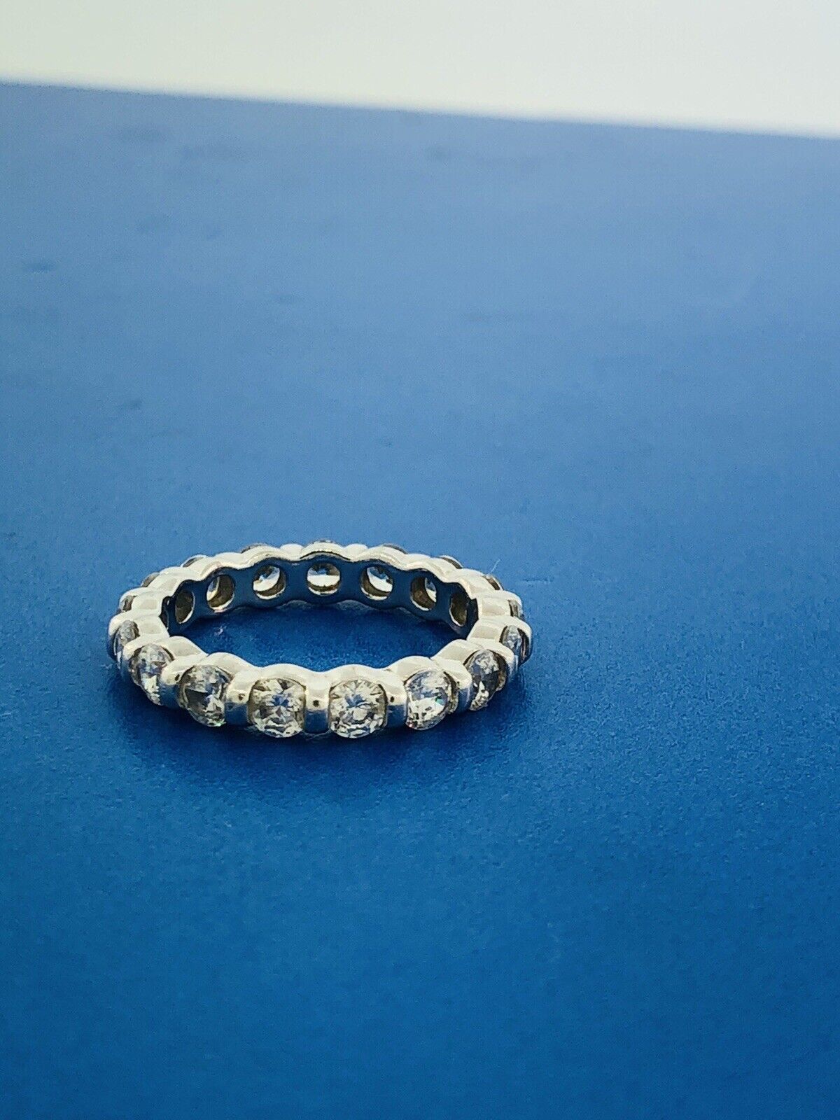 925 Sterling Silver Round Cubic Zirconia CZ Wedding Bridal Eternity Band Ring