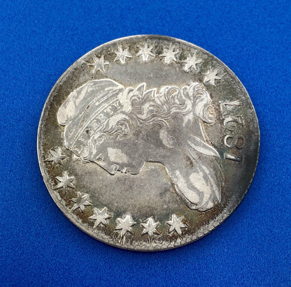 1827 P Capped Bust Silver Half Dollar 50c Early Philadelphia Mint Sunset Tones