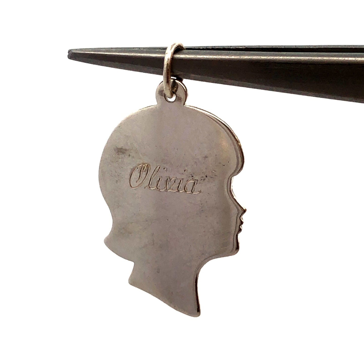 James Avery 925 Sterling Silver Girl Profile Silhouette Olivia Charm Pendant